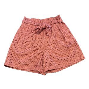 A New Day Tie Paper Bag Eyelet Shorts  - Coral - Size 10 - NWOT